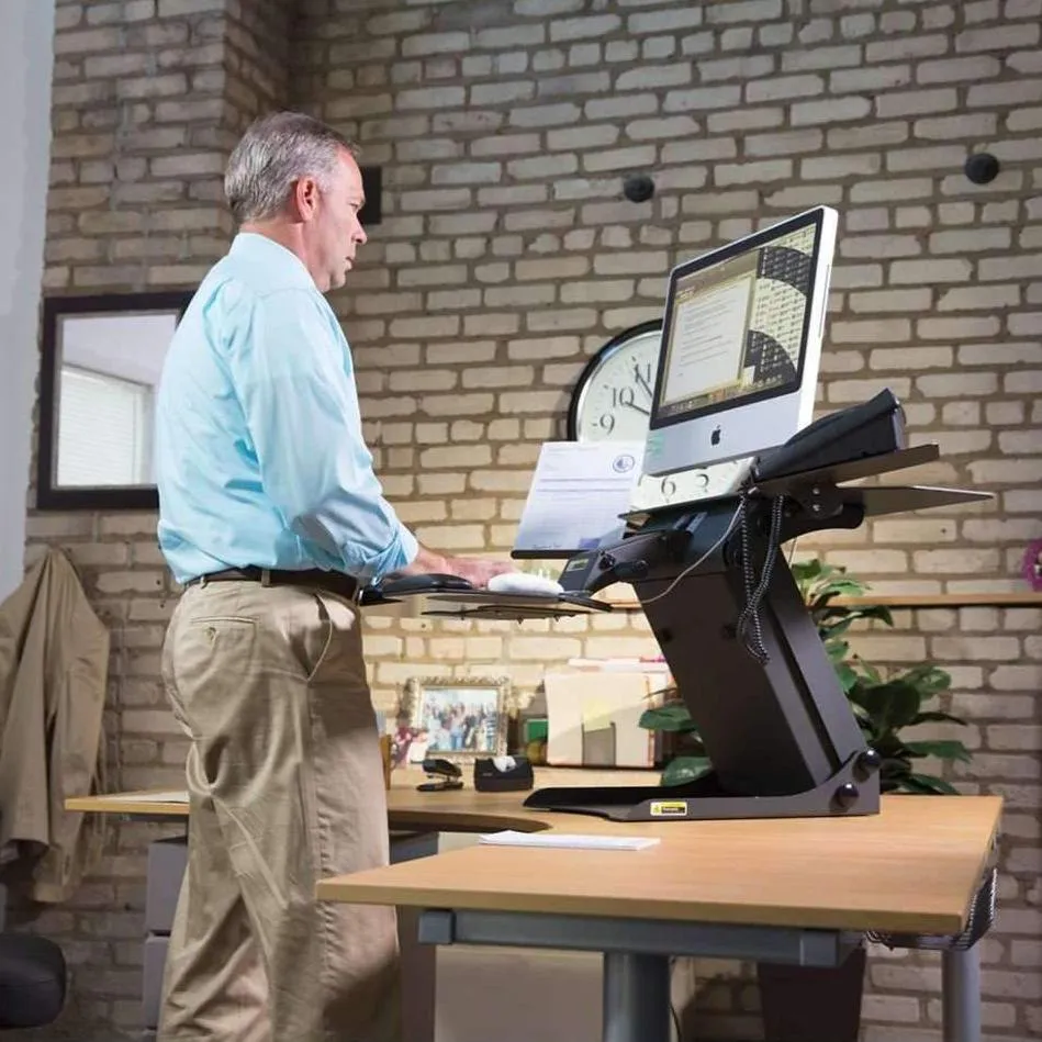 HealthPostures Black TaskMate Executive 6100 Adjustable Electric Standing Desk, HP-6100