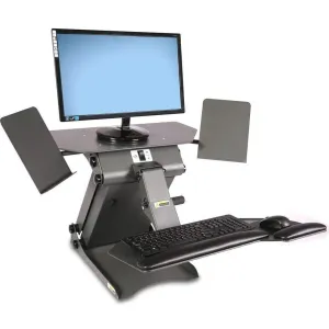 HealthPostures Black TaskMate Executive 6100 Adjustable Electric Standing Desk, HP-6100