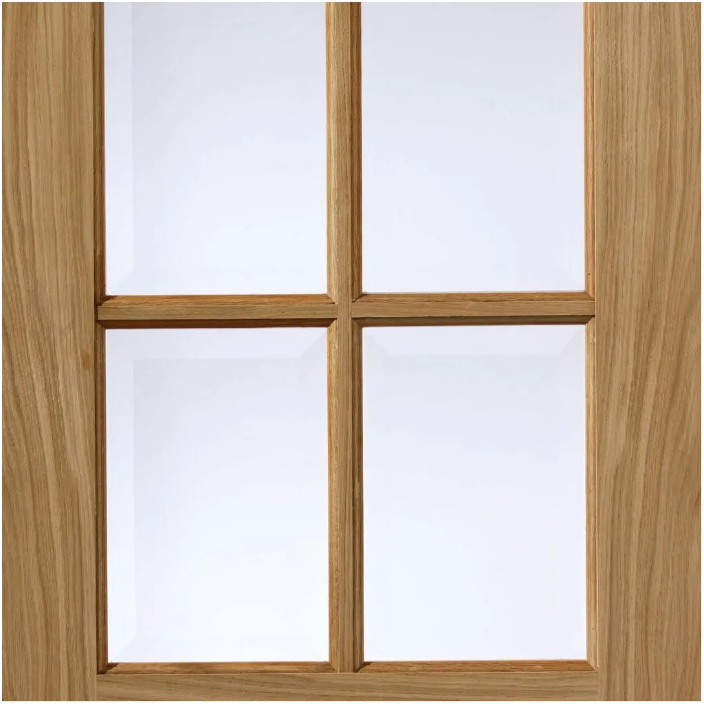 J B Kind Oak Classic Dove Internal Door - Bevelled Clear Glass