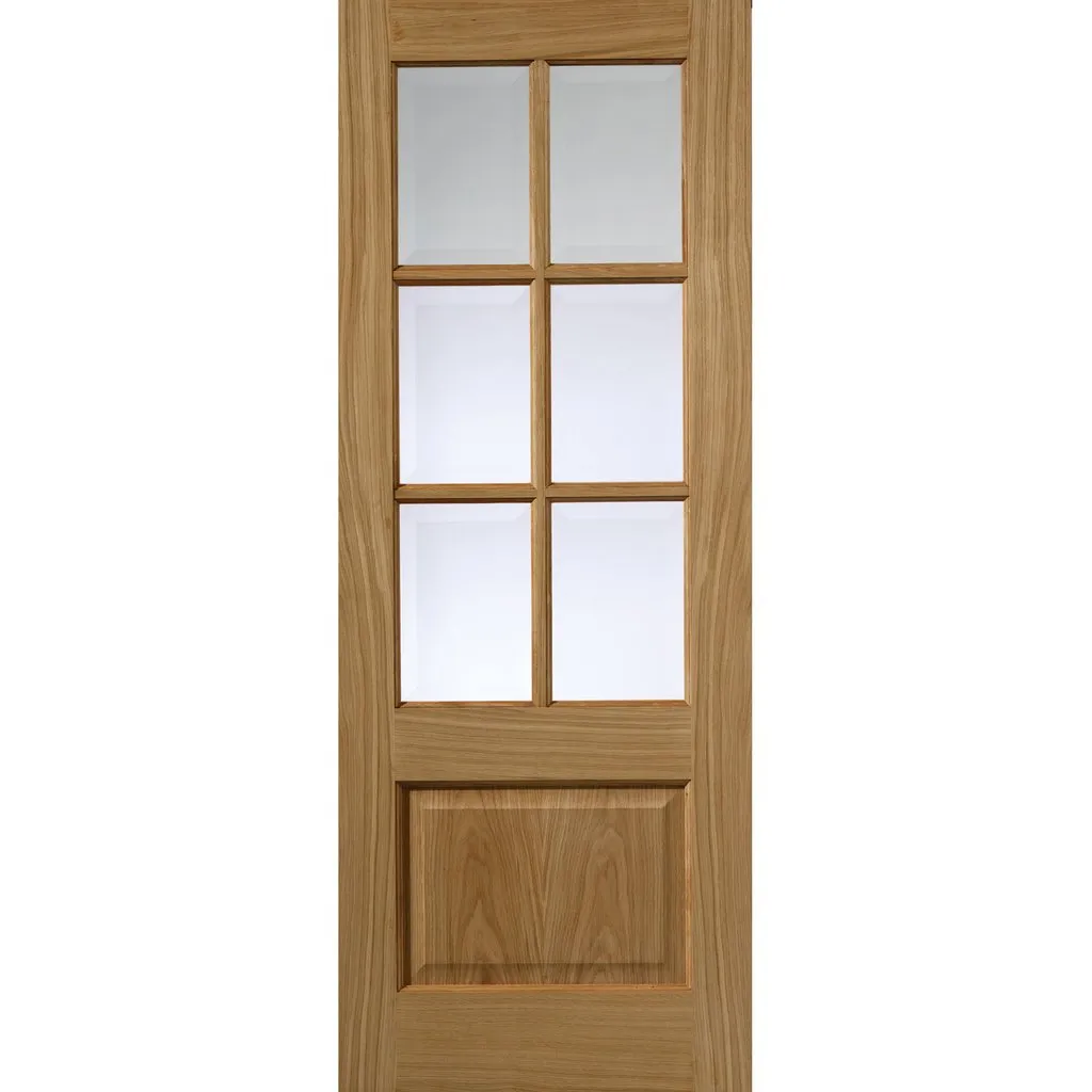 J B Kind Oak Classic Dove Internal Door - Bevelled Clear Glass