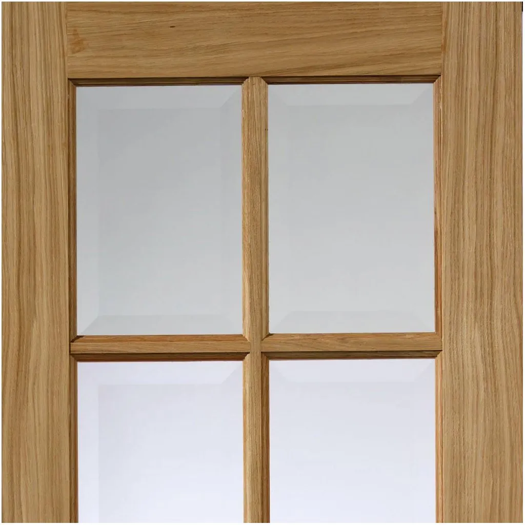 J B Kind Oak Classic Dove Internal Door - Bevelled Clear Glass