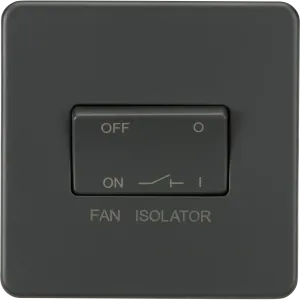 Knightsbridge Screwless 10A 3 Pole Fan Isolator Switch Anthracite