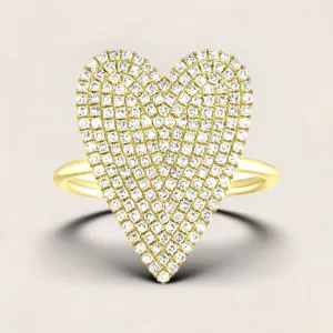 Lauren White Topaz Pave Heart Ring