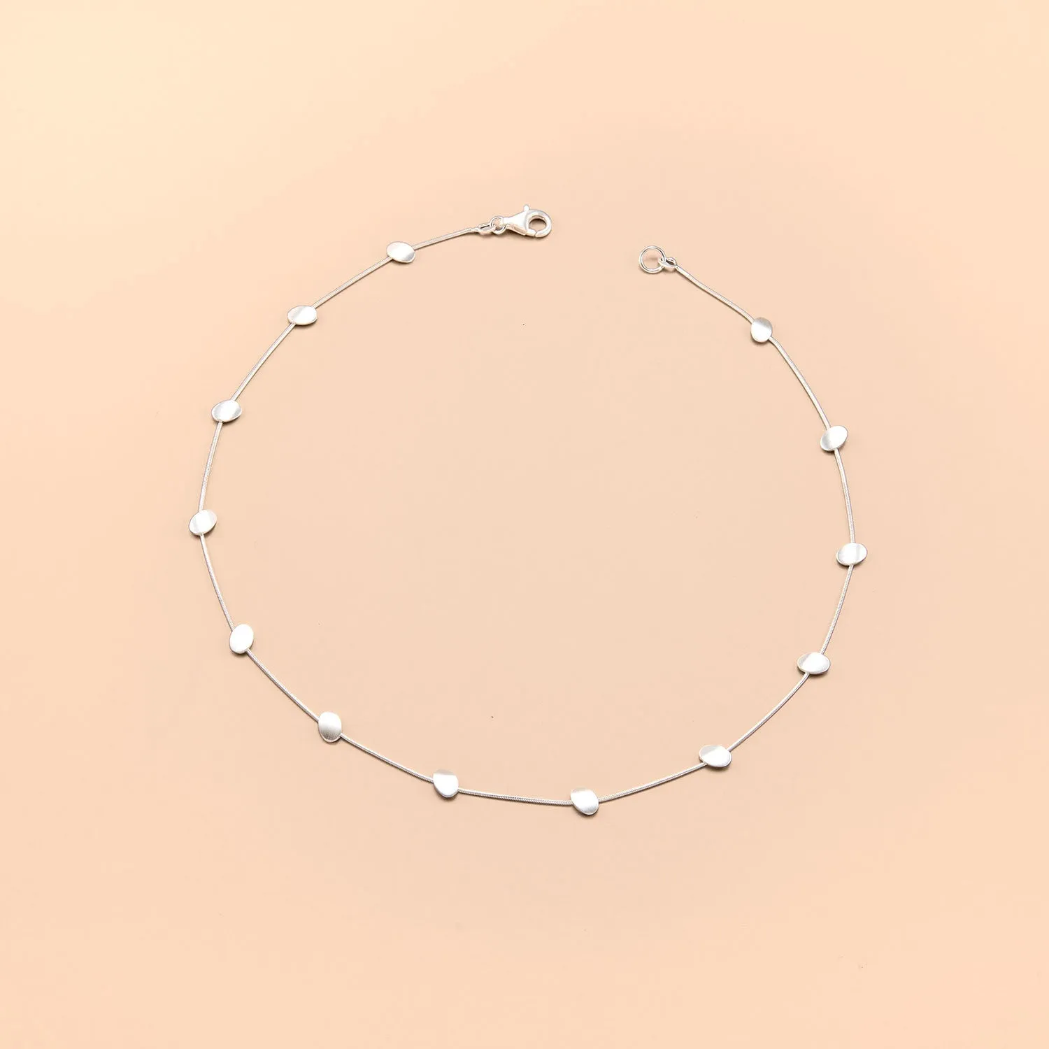 Line and Dot Silver Necklace