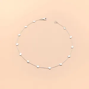 Line and Dot Silver Necklace