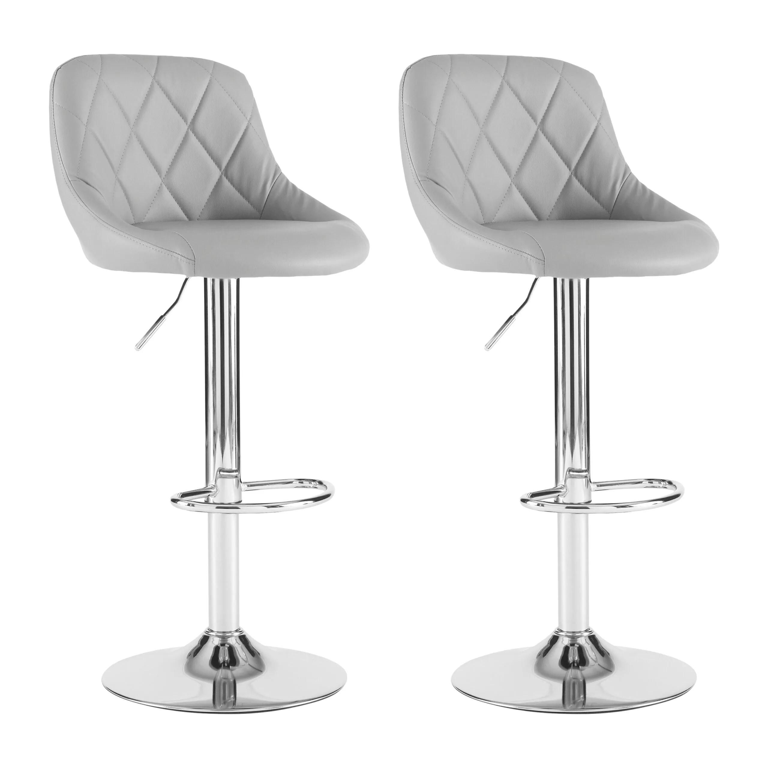 Madrid Grey Leather Bar Stool