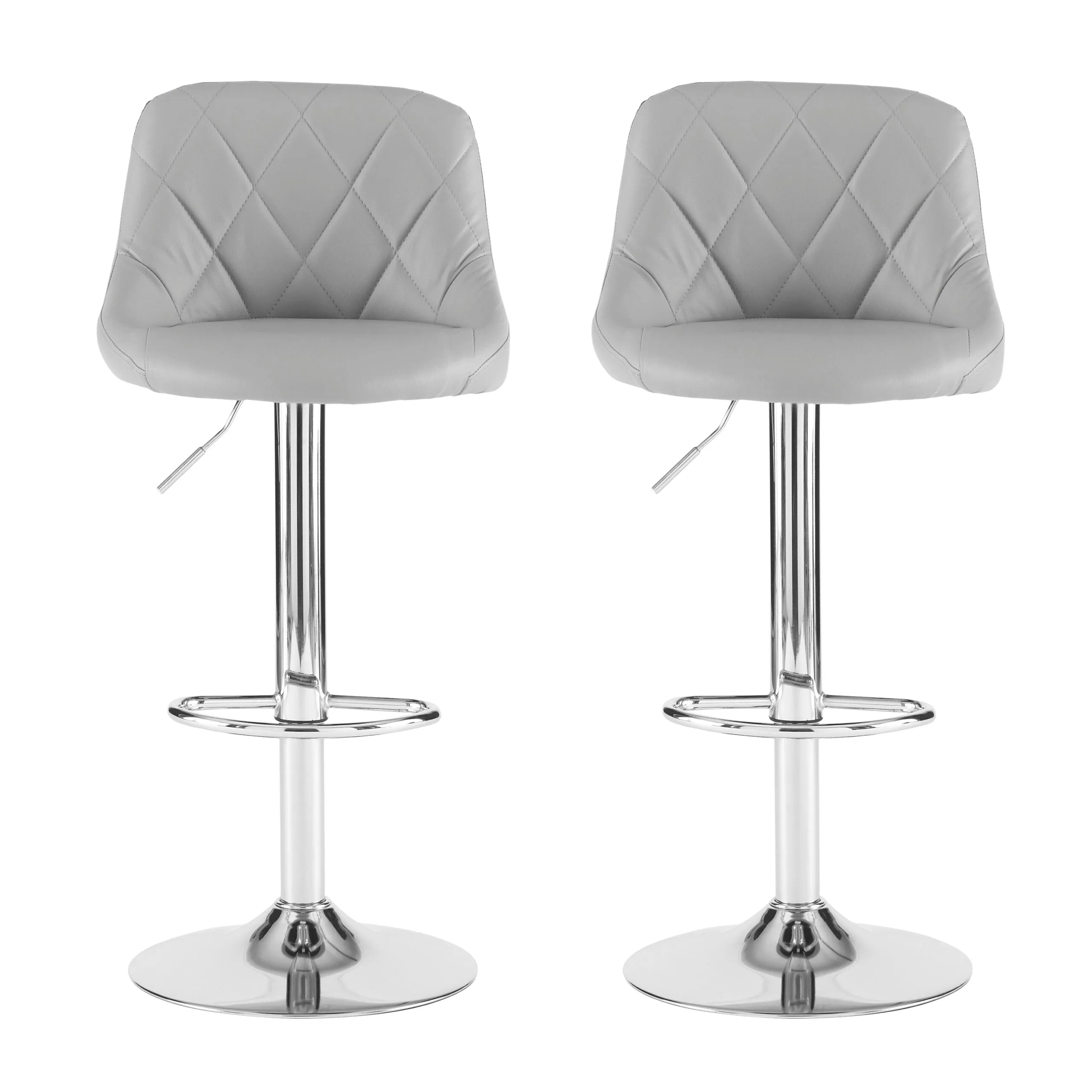 Madrid Grey Leather Bar Stool