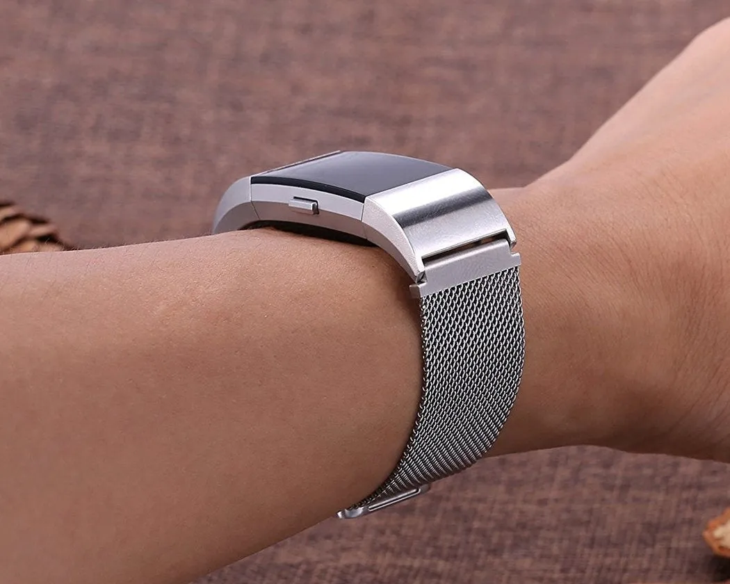 Magnet Stainless Steel Mesh Watch Band for Fitbit Alta - Silver