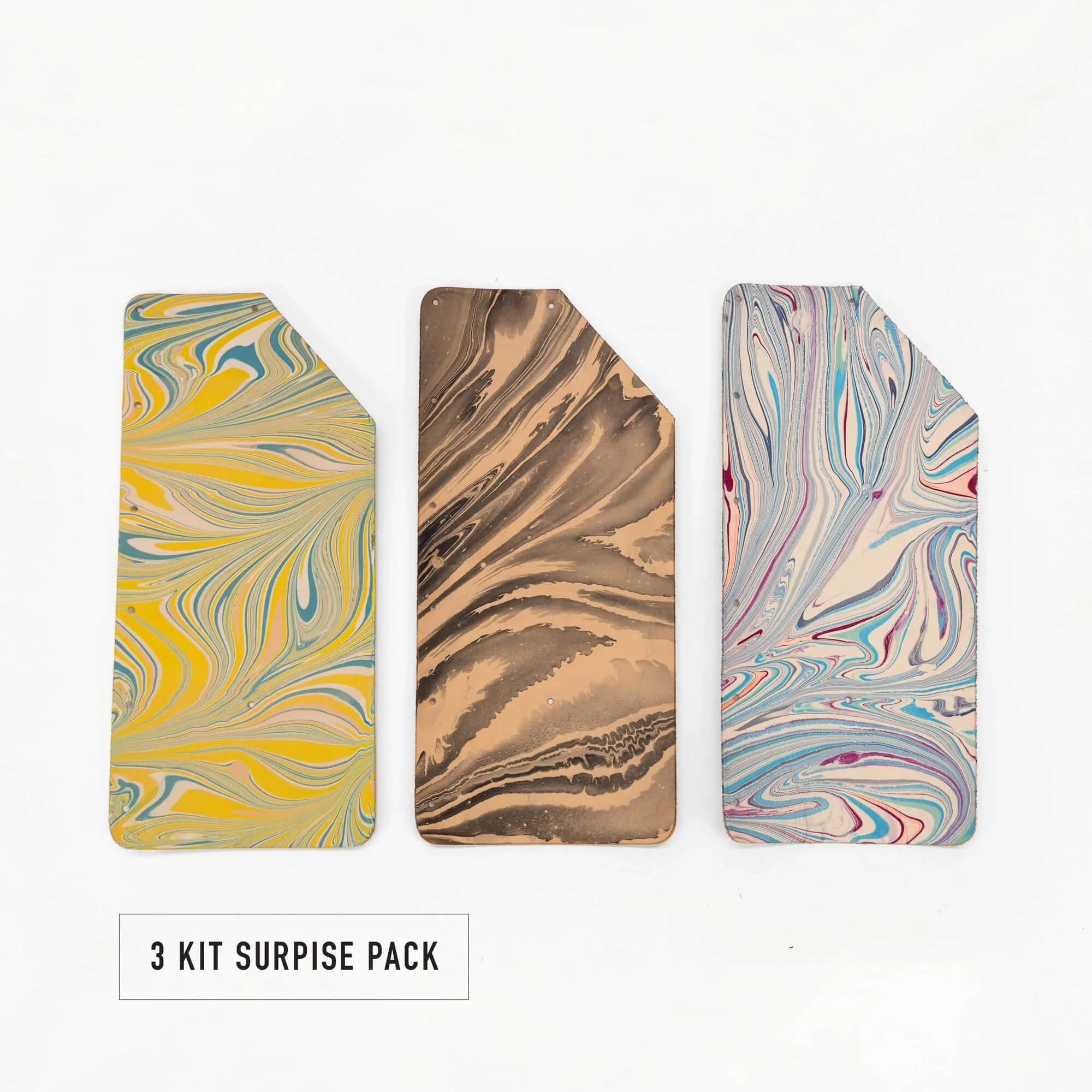 Marbled Leather Card Holder Kit (Seconds): 3-Pack Bundle