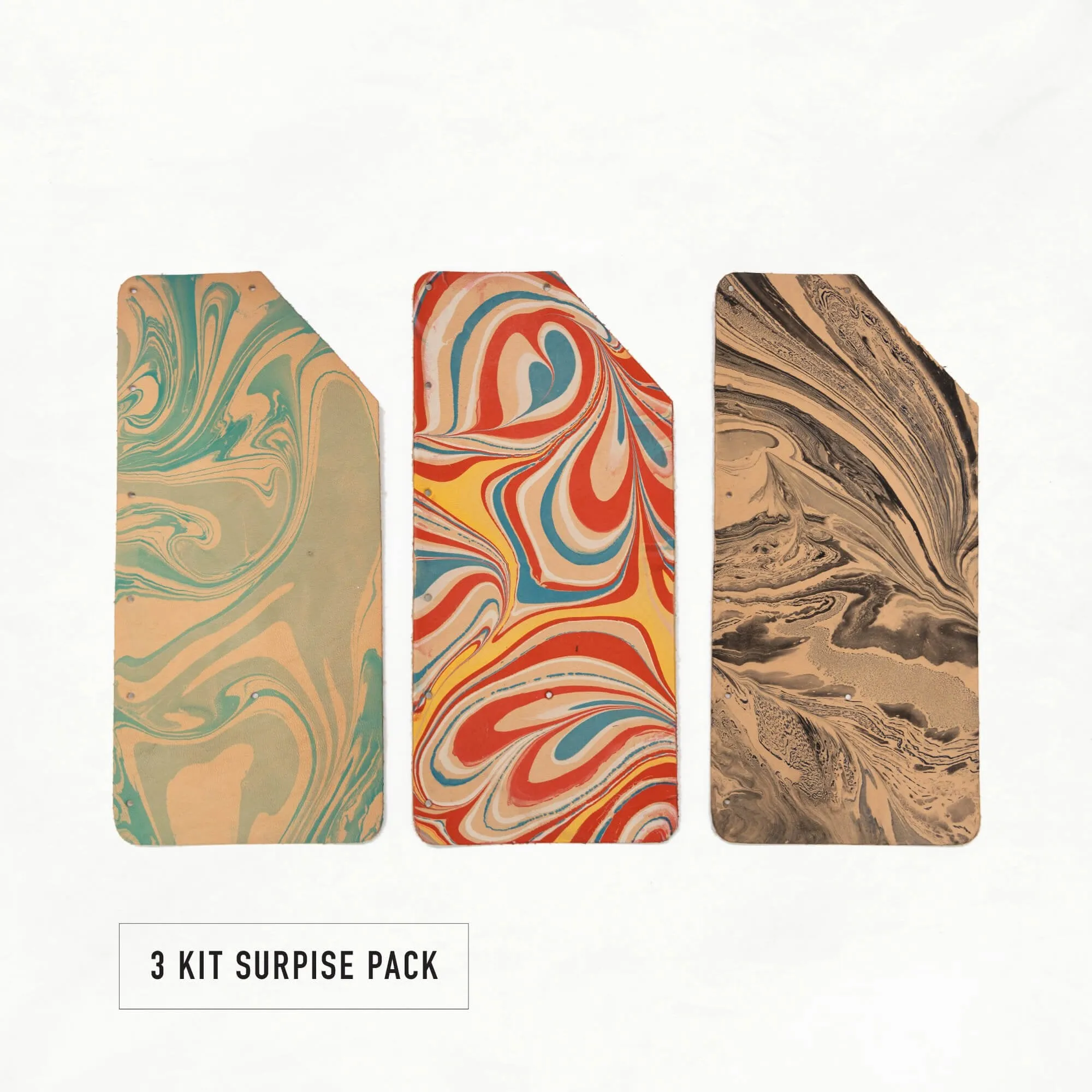 Marbled Leather Card Holder Kit (Seconds): 3-Pack Bundle