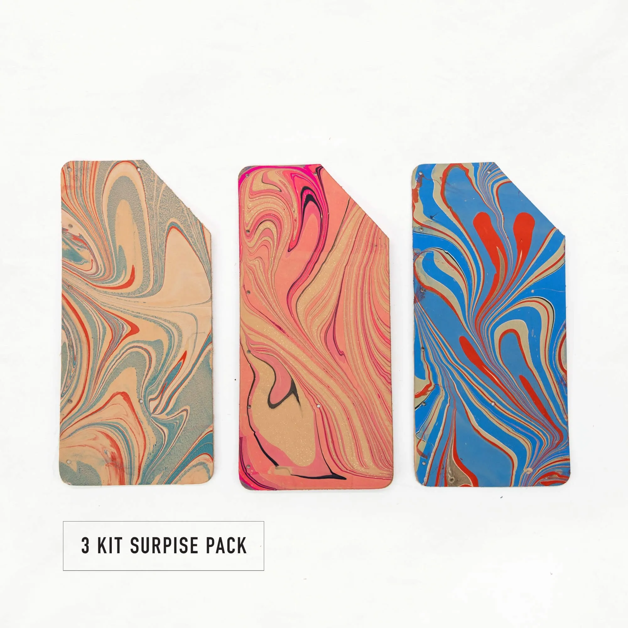 Marbled Leather Card Holder Kit (Seconds): 3-Pack Bundle