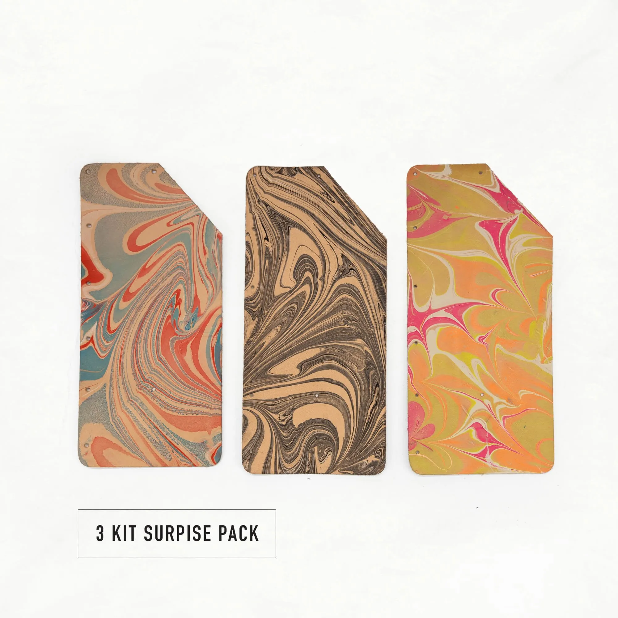 Marbled Leather Card Holder Kit (Seconds): 3-Pack Bundle