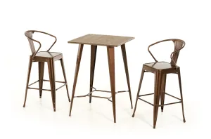 Modrest Benz Modern Copper & Wood Bar Table