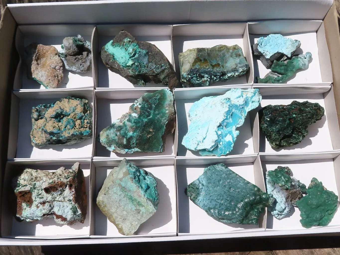 Natural Mixed Malachite & Chrysocolla Specimens x 14 From Congo