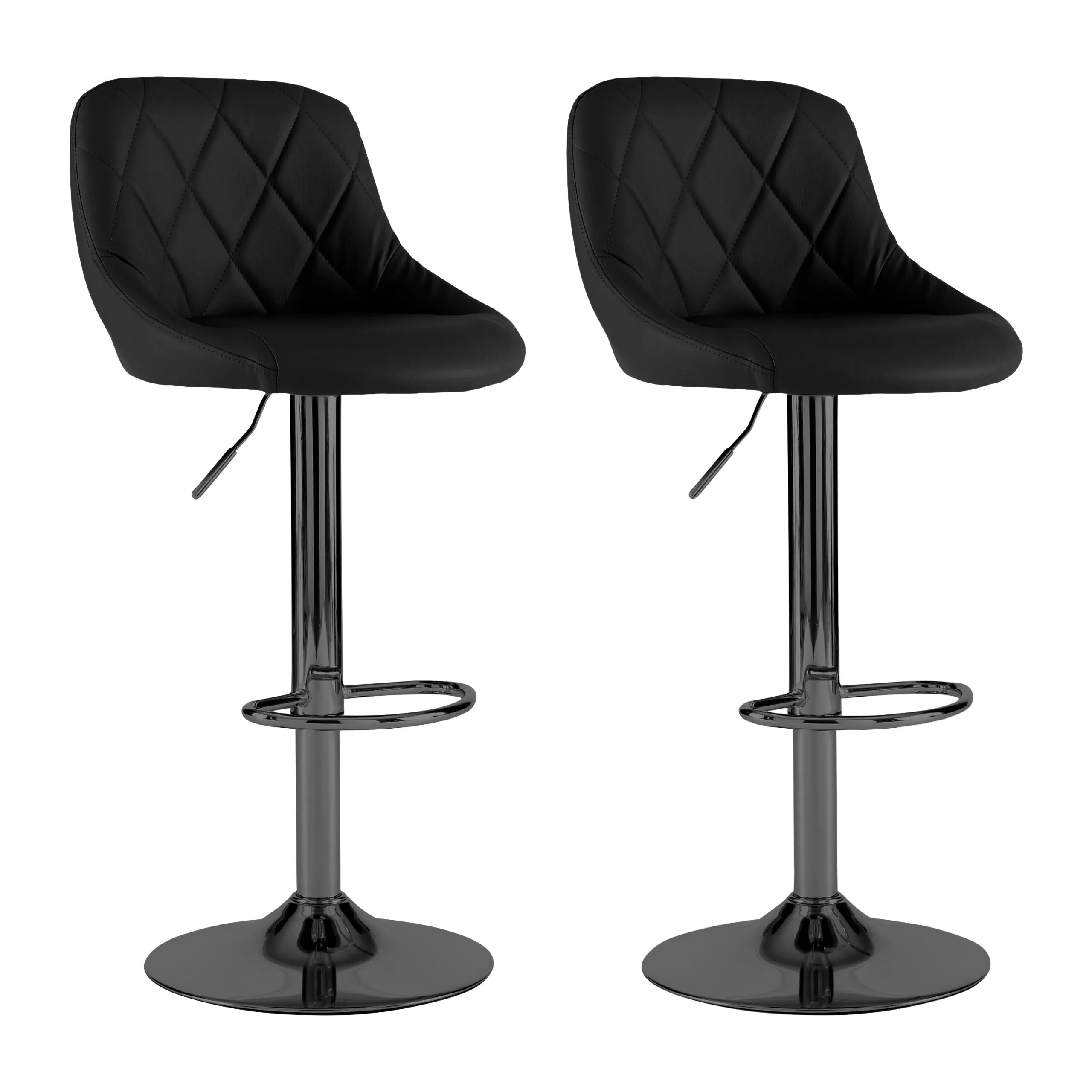 Neo Black Leather Bar Stools