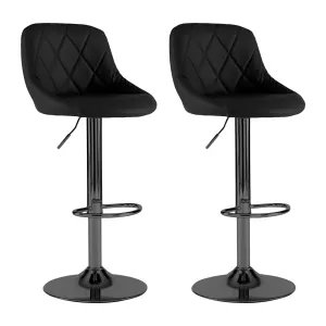 Neo Black Leather Bar Stools