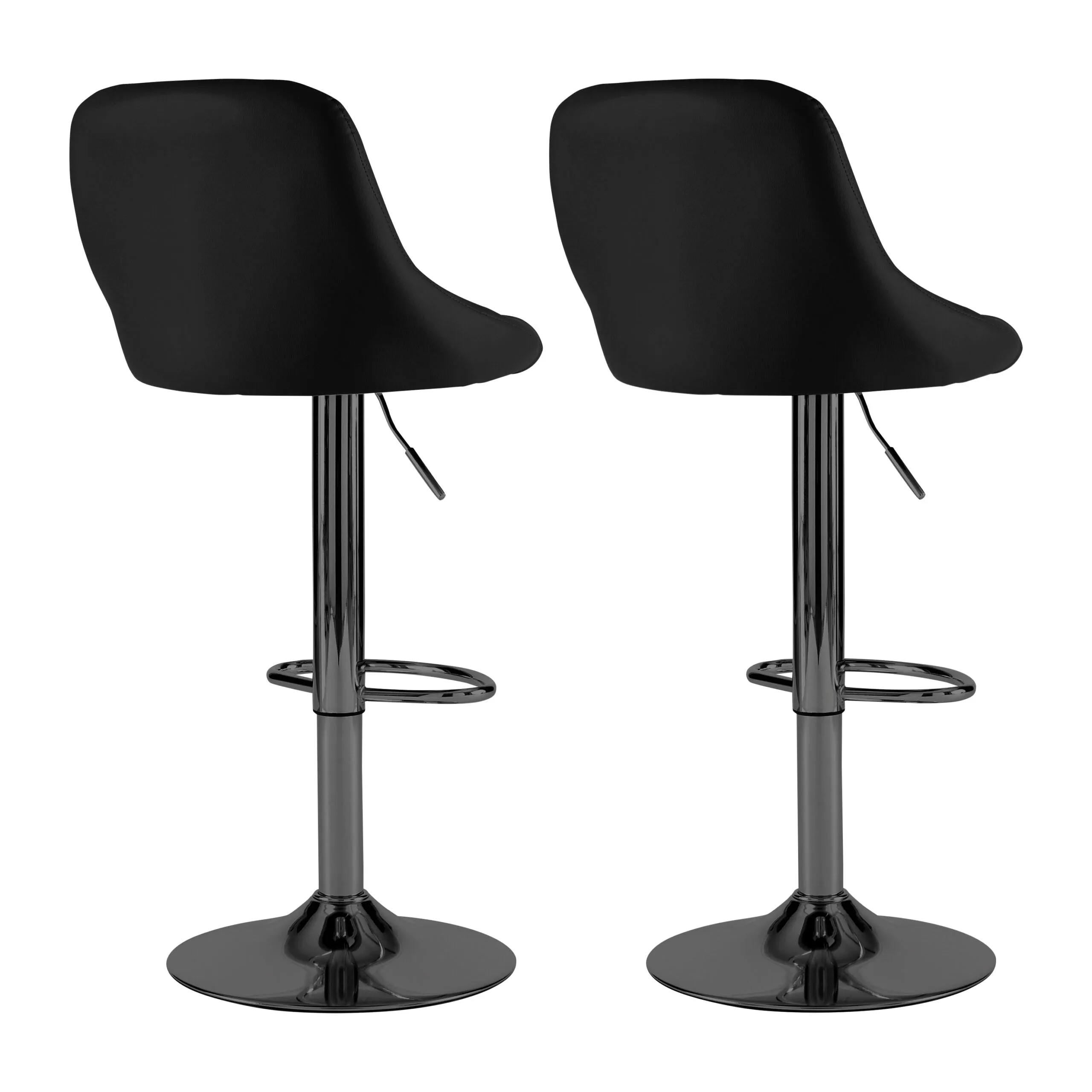 Neo Black Leather Bar Stools