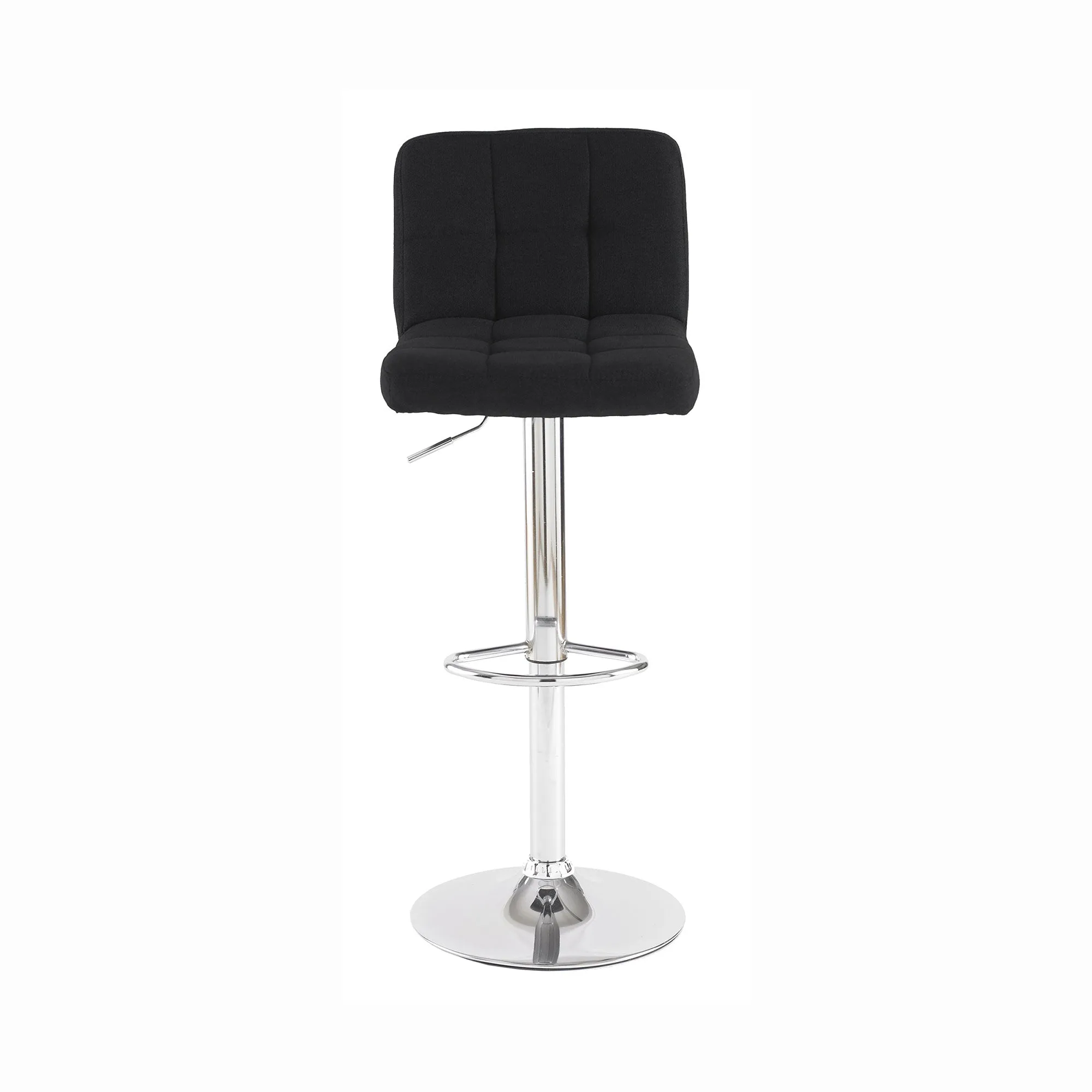 Neo Cuban Black Fabric Swivel Bar Stool