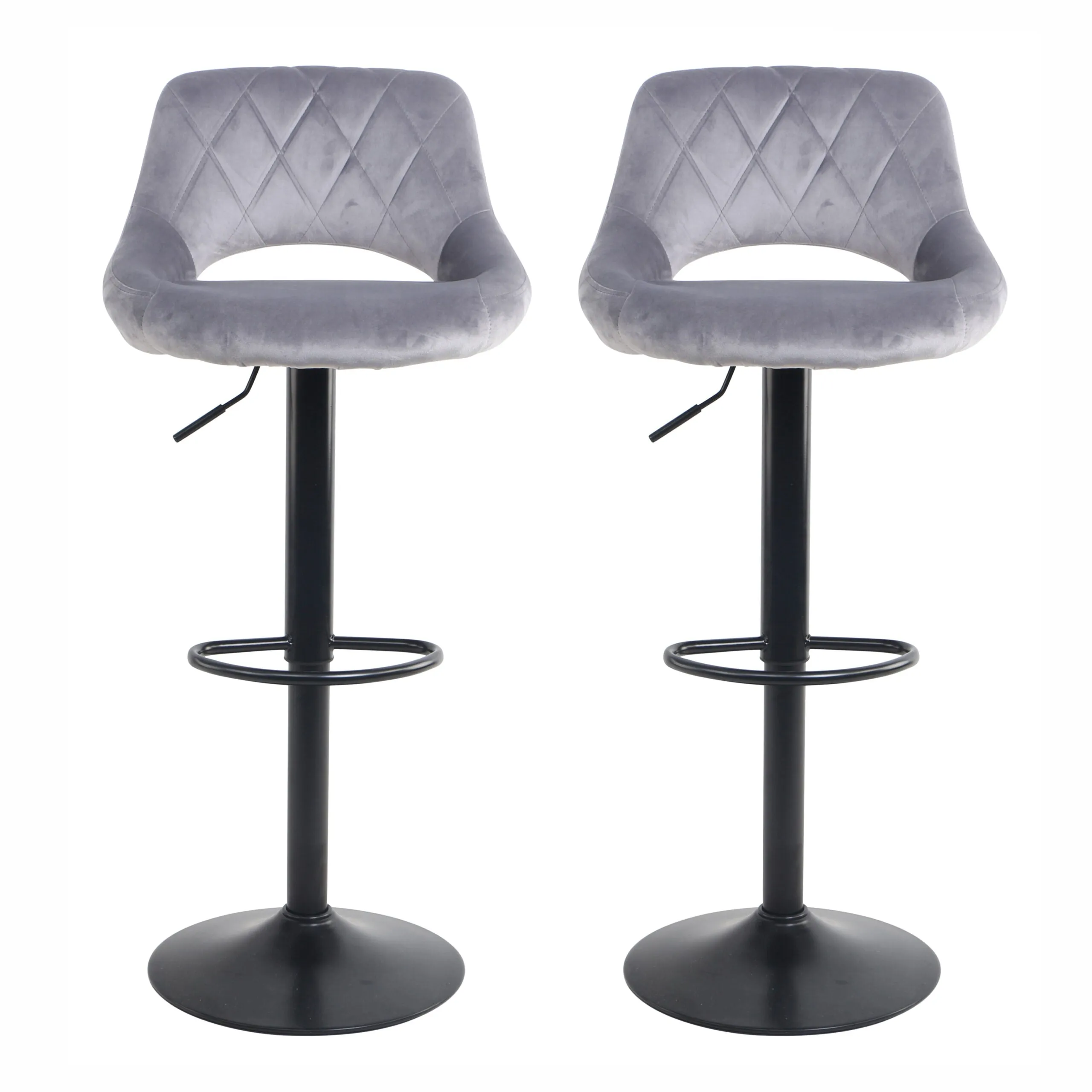 Neo Grey Crushed Velvet Bar Stools