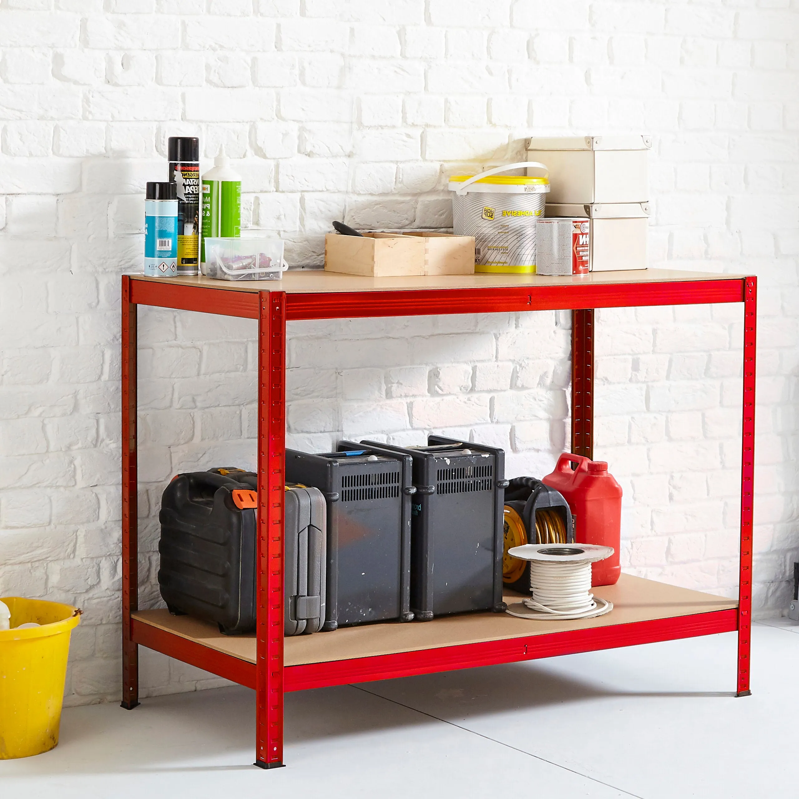 Neo Red Metal Garage Workbench