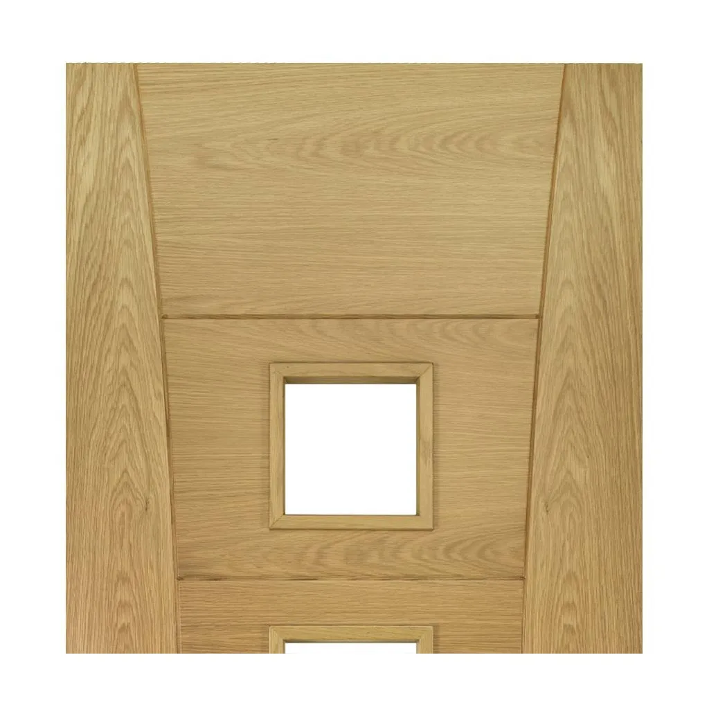 Pamplona Oak Flush Internal Door - Clear Glass - Prefinished