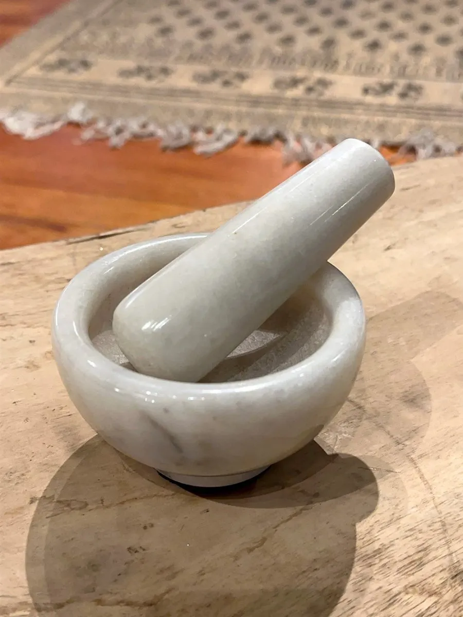 Petite Marble Mortar and Pestle