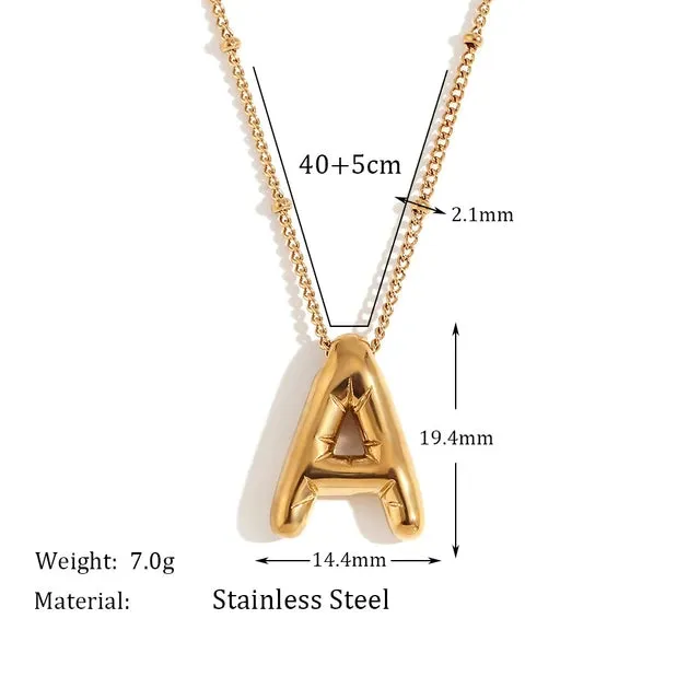 Pre Order:  Alphabet Pendant Plated Necklace