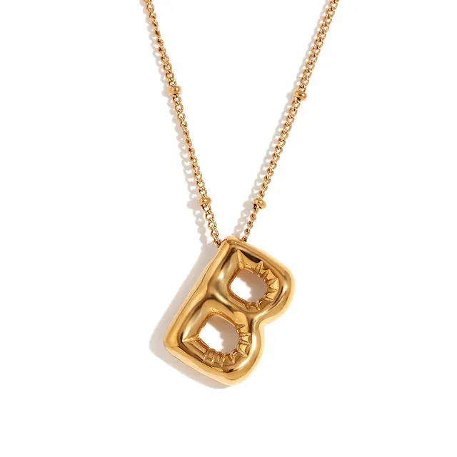 Pre Order:  Alphabet Pendant Plated Necklace