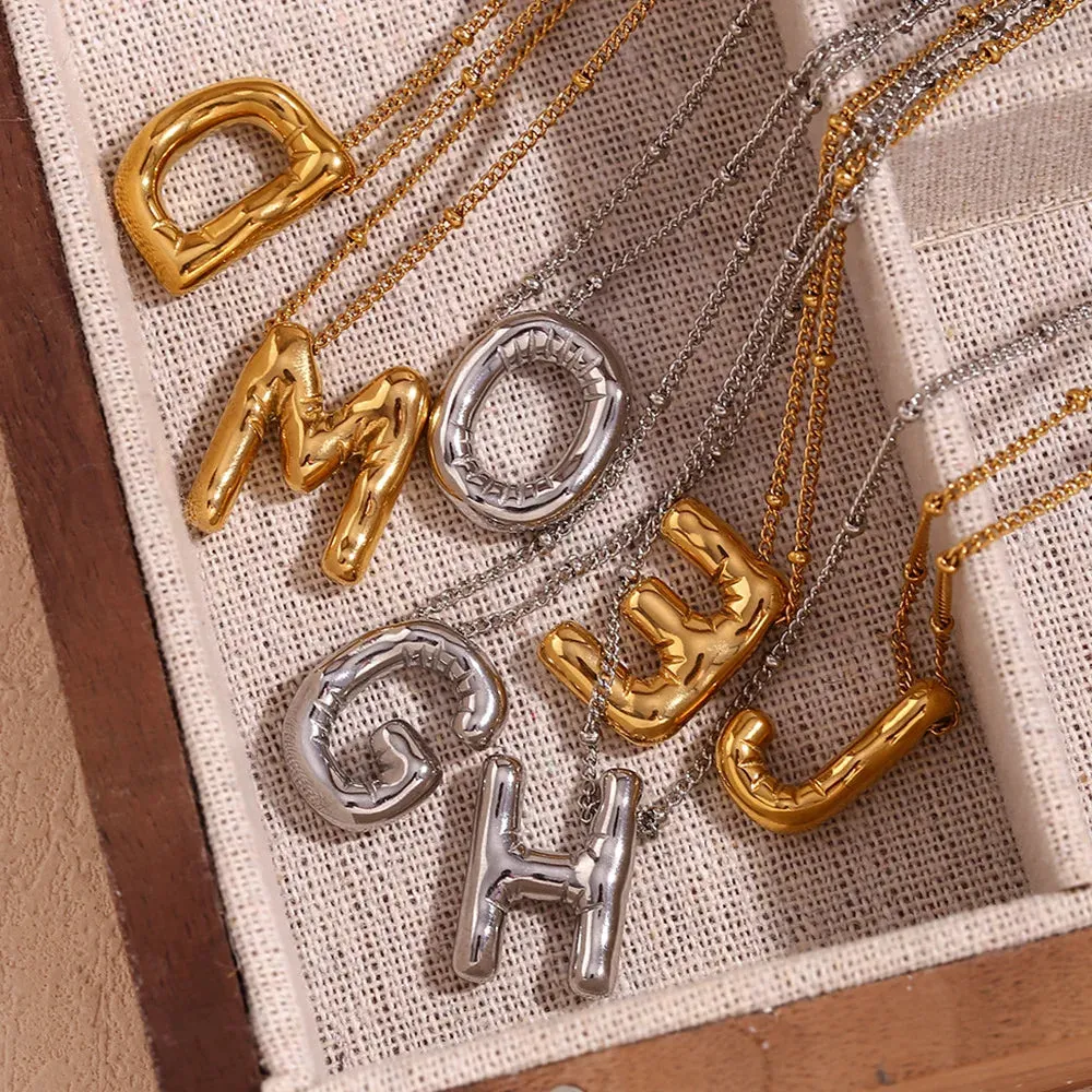 Pre Order:  Alphabet Pendant Plated Necklace