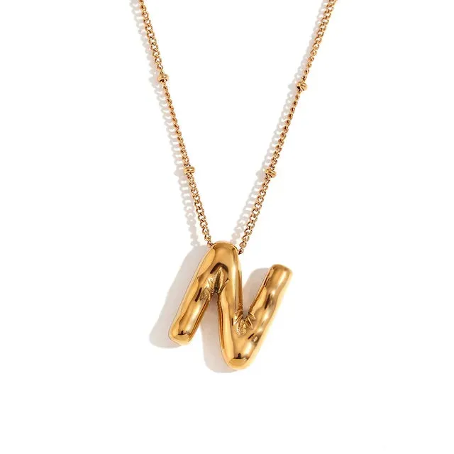 Pre Order:  Alphabet Pendant Plated Necklace