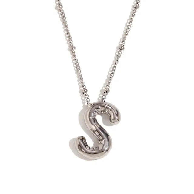 Pre Order:  Alphabet Pendant Plated Necklace