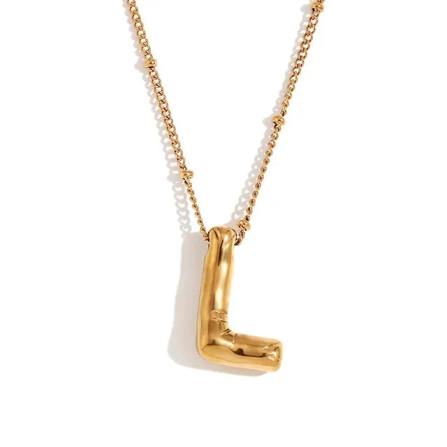 Pre Order:  Alphabet Pendant Plated Necklace