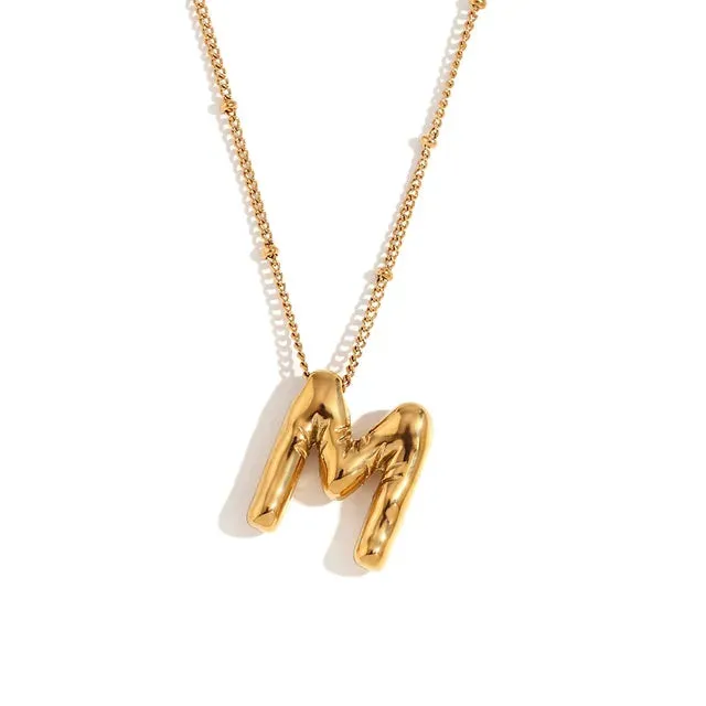 Pre Order:  Alphabet Pendant Plated Necklace