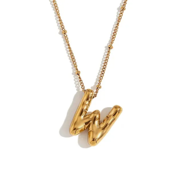 Pre Order:  Alphabet Pendant Plated Necklace