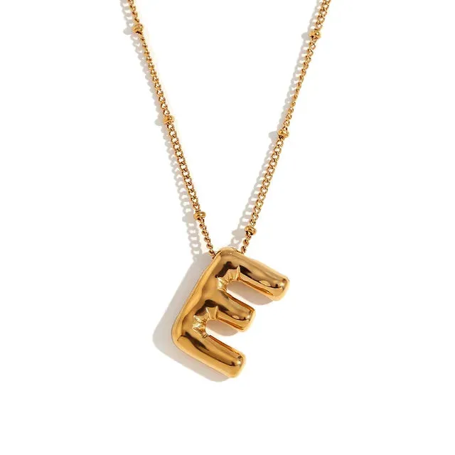 Pre Order:  Alphabet Pendant Plated Necklace