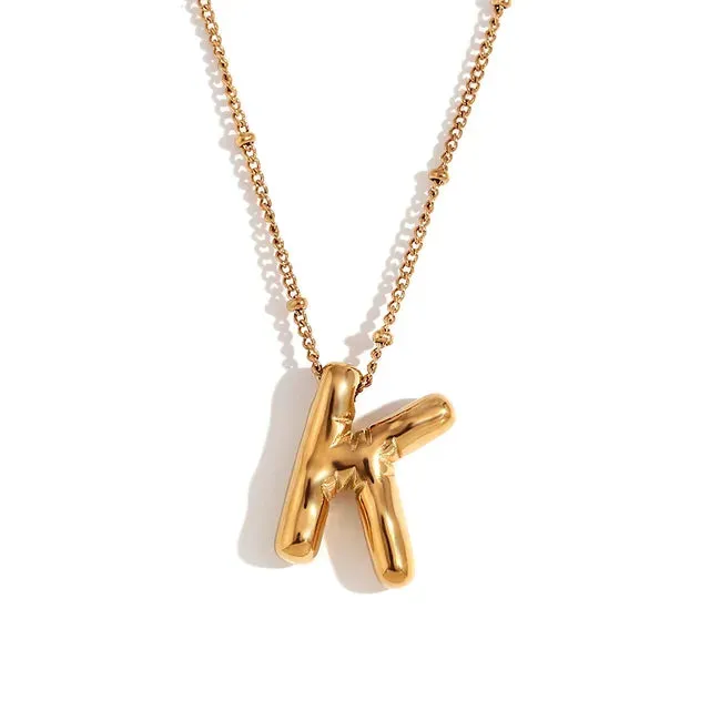 Pre Order:  Alphabet Pendant Plated Necklace