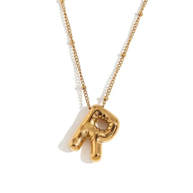 Pre Order:  Alphabet Pendant Plated Necklace