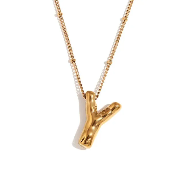 Pre Order:  Alphabet Pendant Plated Necklace