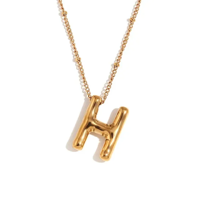 Pre Order:  Alphabet Pendant Plated Necklace