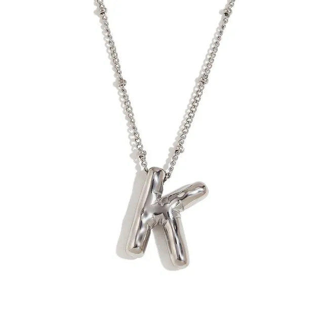 Pre Order:  Alphabet Pendant Plated Necklace