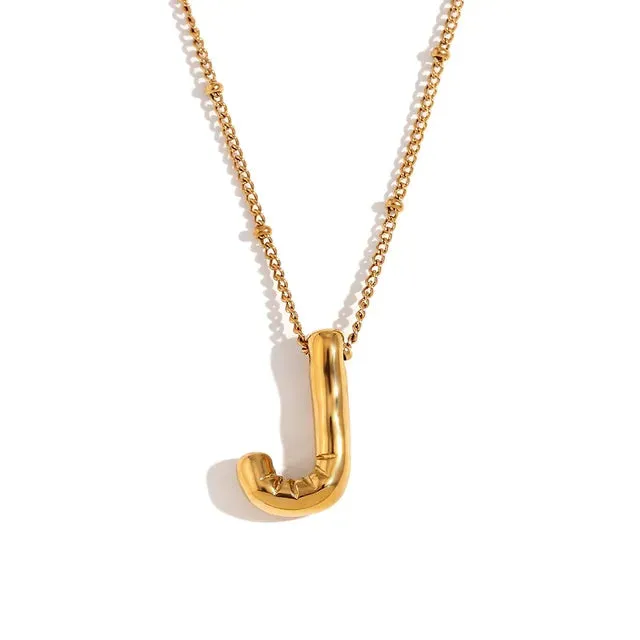 Pre Order:  Alphabet Pendant Plated Necklace