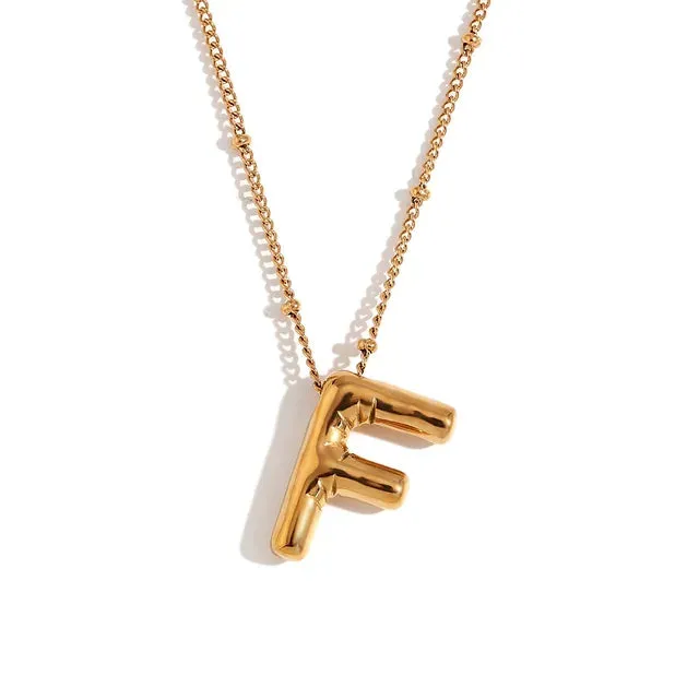 Pre Order:  Alphabet Pendant Plated Necklace