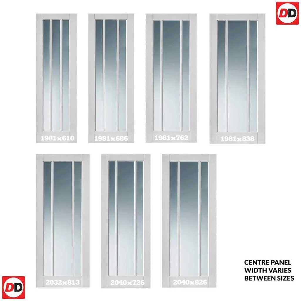 Prefinished Worcester 3 Pane Door - Clear Glass - Choose Your Colour