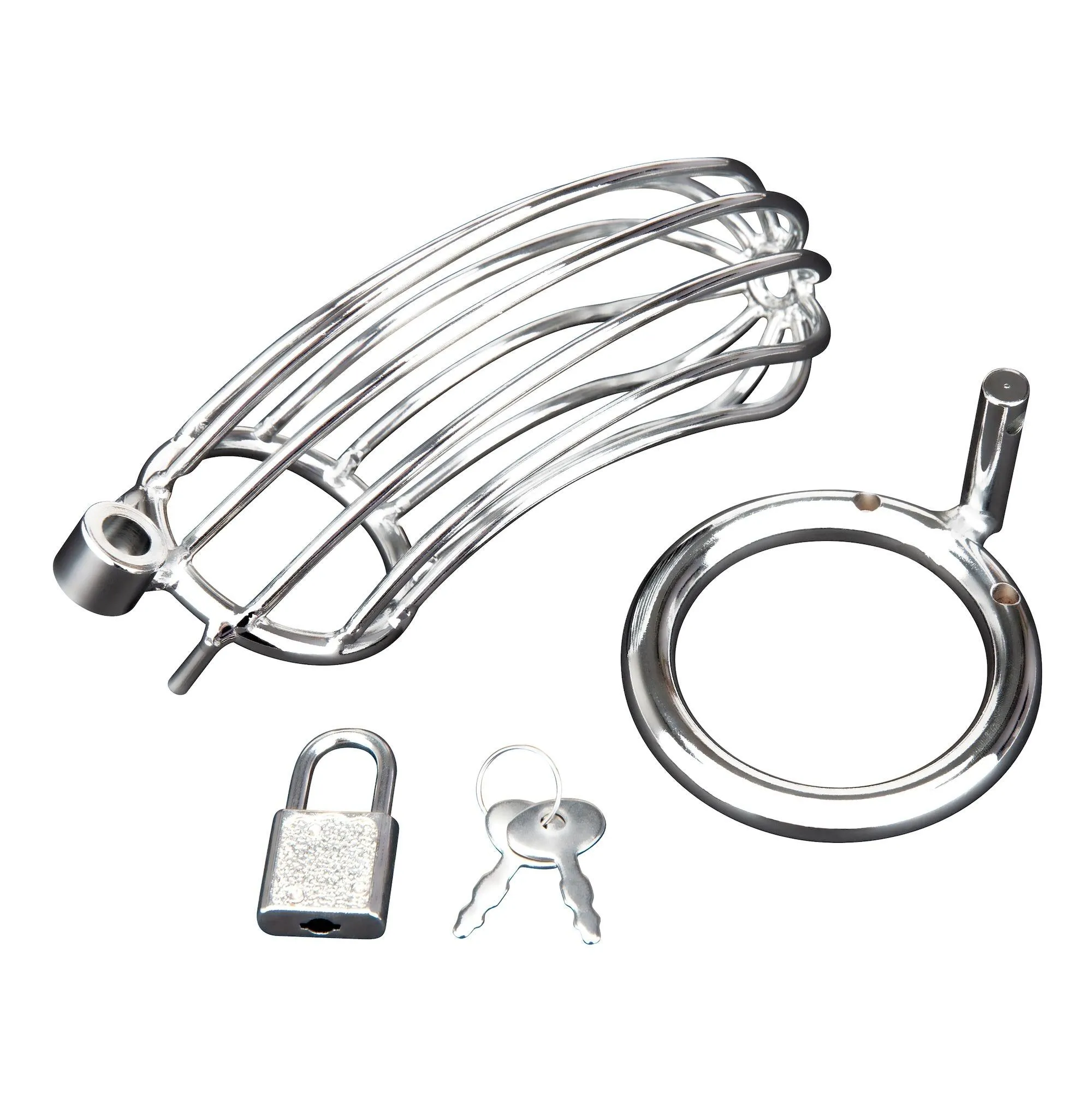 Prisoner Chastity Cock Cage with Lock (Stainless Steel)