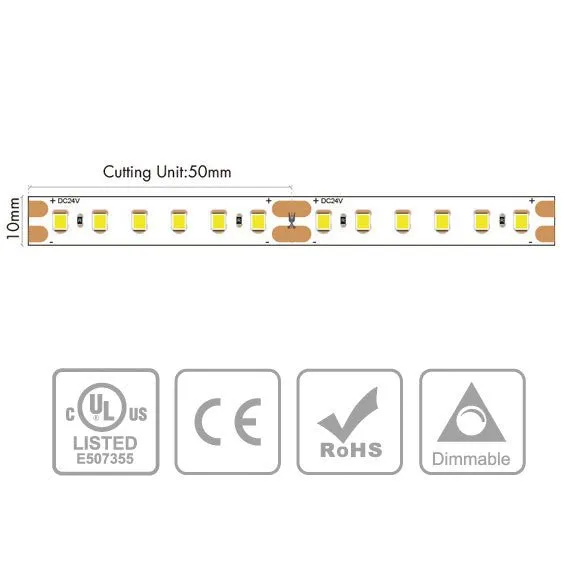 Professional 600 LED Strip Light, 24V, IP65, VHB, 3000K