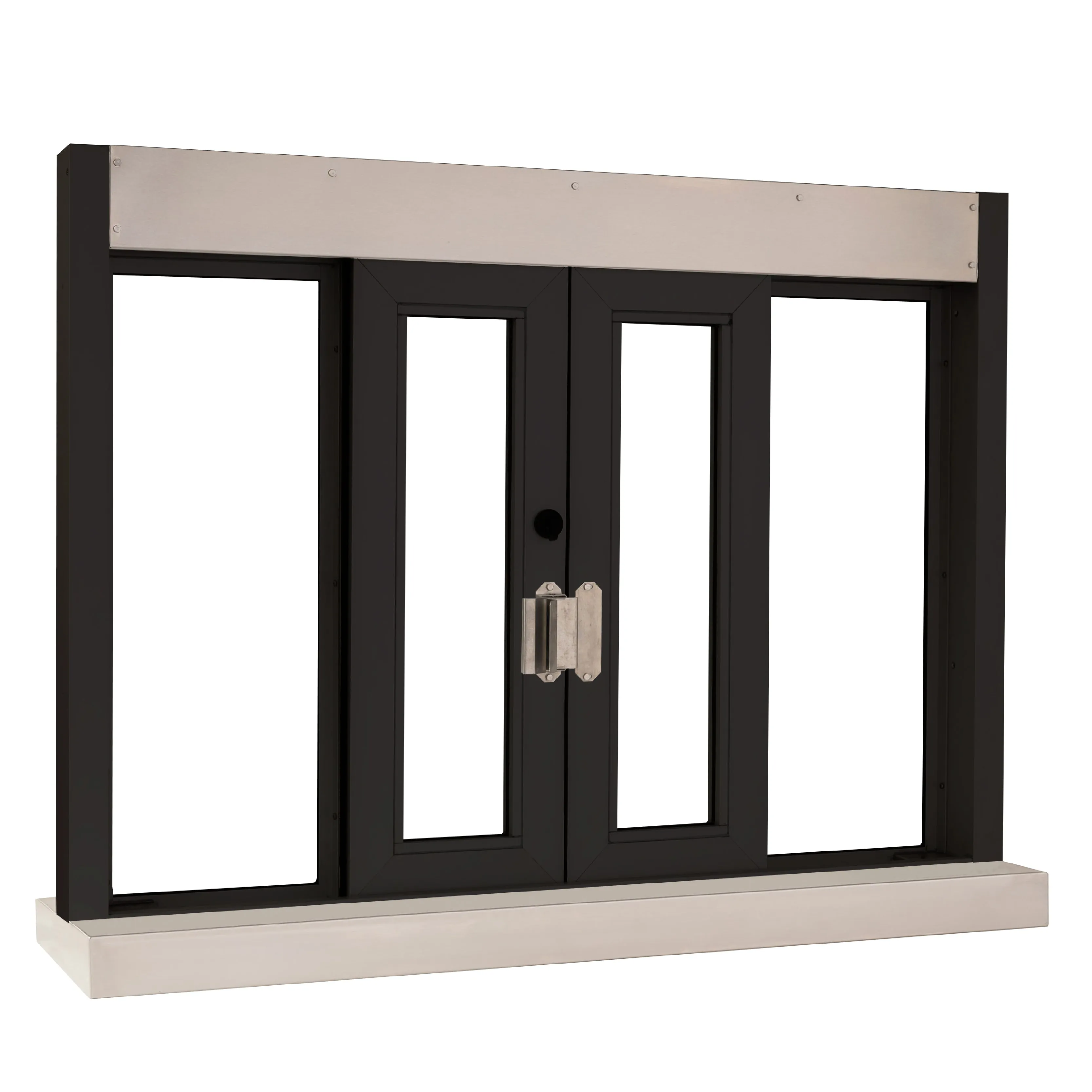 Quikserv Bi-parting Self Closing Drive Thru Window With Shelf | 42" (W) x 36" (H) | CSE-QS-BPSC-4236