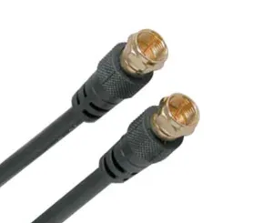 RG6 Patch Cable with Gold-Plated Screw-On F-Type Connector, Available in Lengths Ranging from 3ft to 100ft, Black