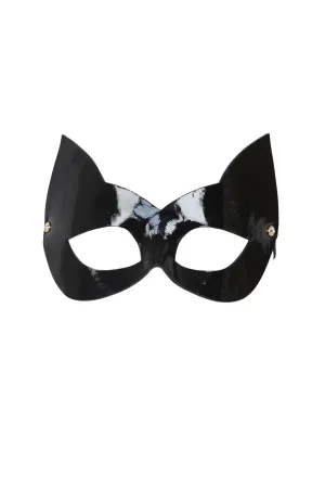 Ritsy Molded Black Leather Cat Mask