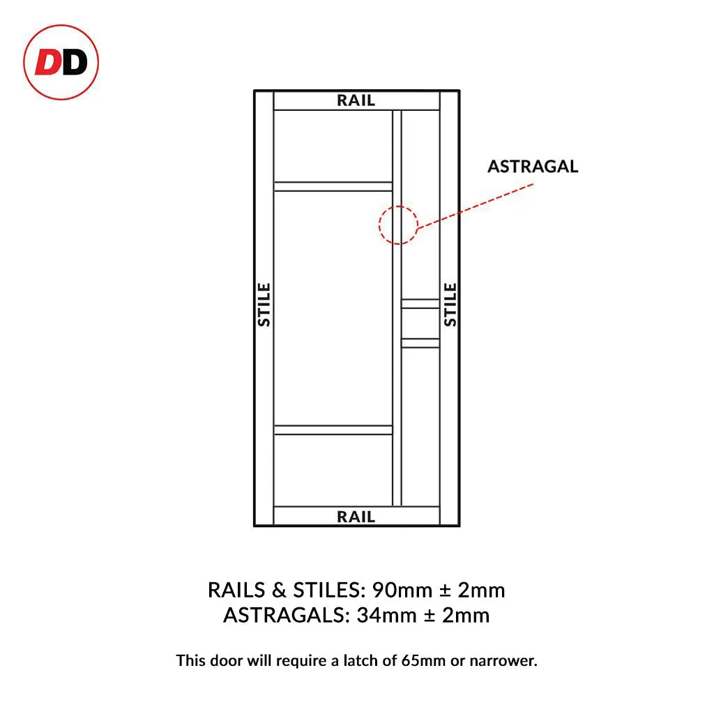 Room Divider - Handmade Eco-Urban® Isla Door DD6429C - Clear Glass - Premium Primed - Colour & Size Options