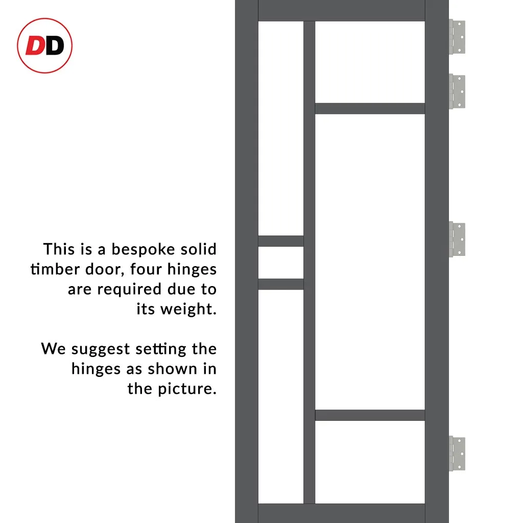 Room Divider - Handmade Eco-Urban® Isla Door DD6429C - Clear Glass - Premium Primed - Colour & Size Options